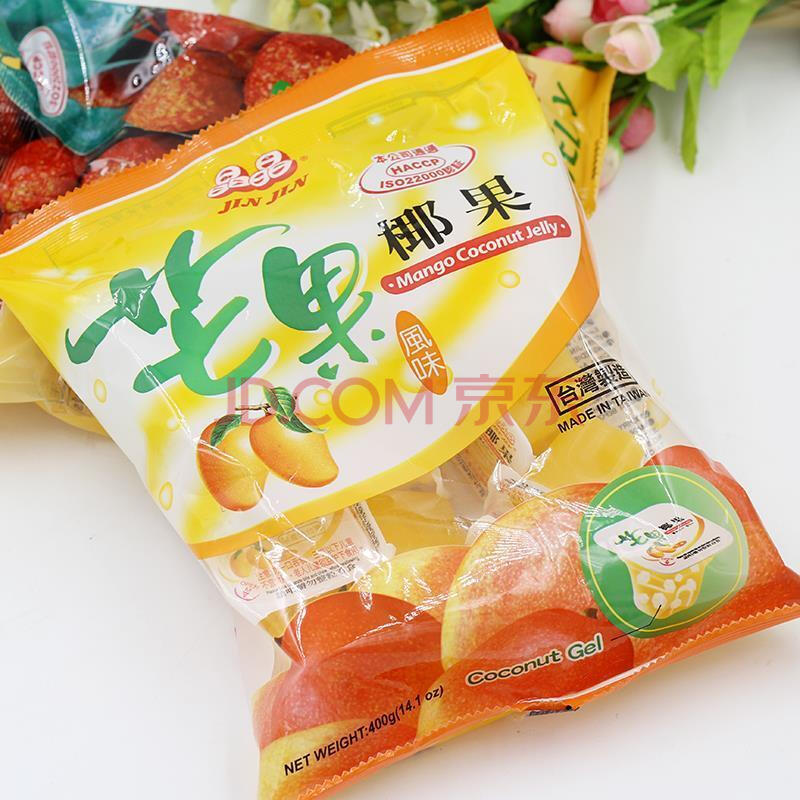 晶晶魔芋椰果果冻 晶晶袋装混合水果味蒟蒻椰果果冻布丁进口零食 400g