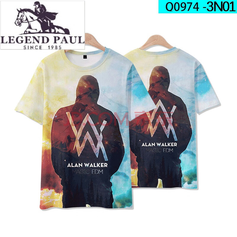 传奇保罗alan walker 艾伦沃克t恤dj电音 棉花糖marsello衣服avicii