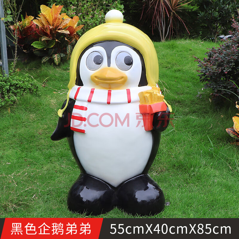 仿真动物摆件户外 仿真动物卡通企鹅展玻璃钢雕塑户外冰雪主题海洋