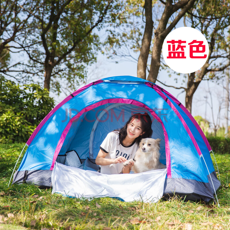 户外帐篷2人双人全自动速开防晒防雨3-4人野营露营便携式折叠 双人