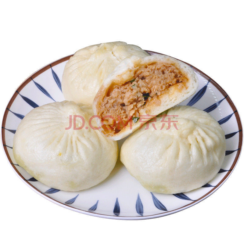 泰州靖江特产蟹黄肉包10只速冻大包子蟹黄包肉包早餐馒头手工 鲜肉包