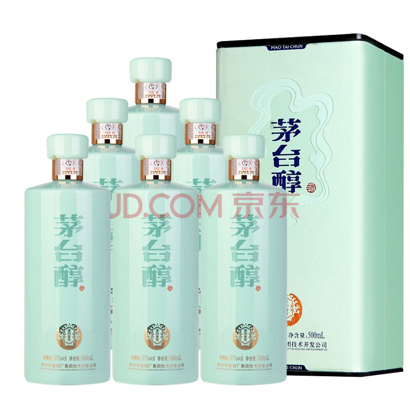 茅台集团 茅台醇酱香型白酒 天青 53度酱香型 500ml*6