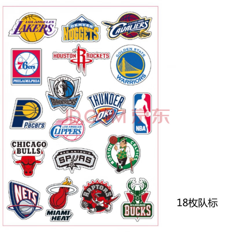 nba篮球球星足球队队标队徽贴纸笔记本电脑詹姆斯防水