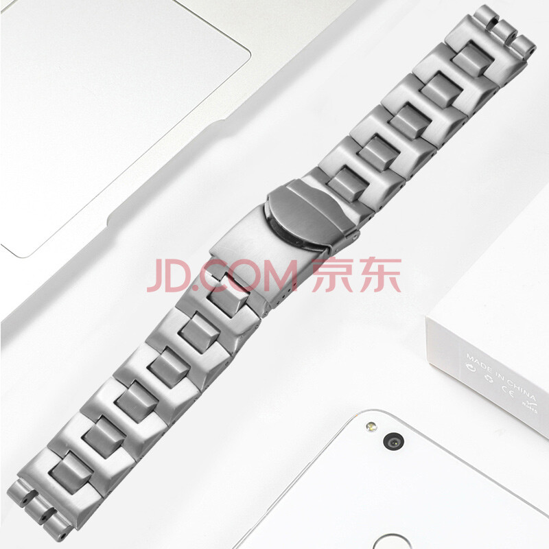 yas ygs 斯沃琪凹凸口金属钢带男17 19 23mm b款银色 表带接口19mm