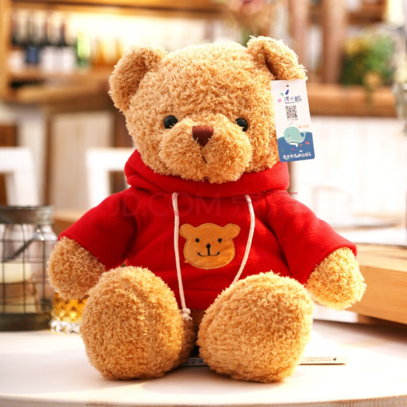 毛衣泰迪熊公仔毛绒玩具小熊抱枕布娃娃婚庆礼品礼物小熊 红卫衣 70
