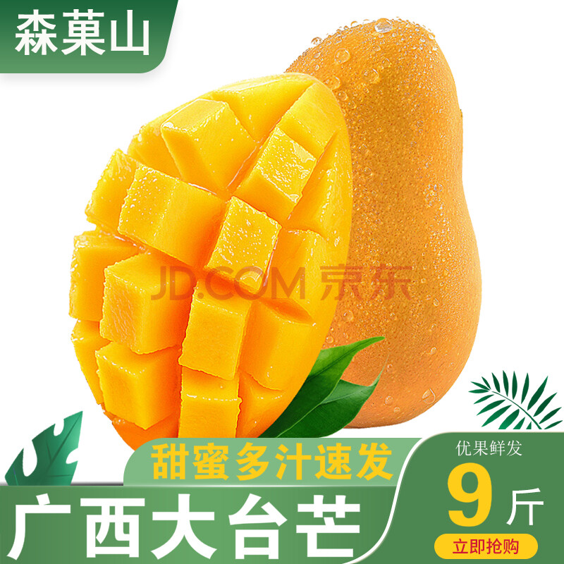 广西大台农芒 9斤 新鲜大台芒带箱现摘水果甜芒果 9斤 中果