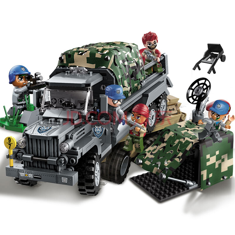 乐高积木男孩子军事履带式装甲汽车儿童智力坦克模型拼装二战玩具