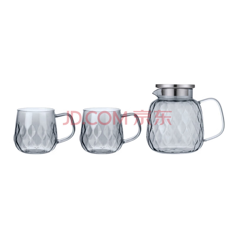 德世朗龙鳞花纹玻璃冷水壶套装 一壶两杯 DLL-TZ068A