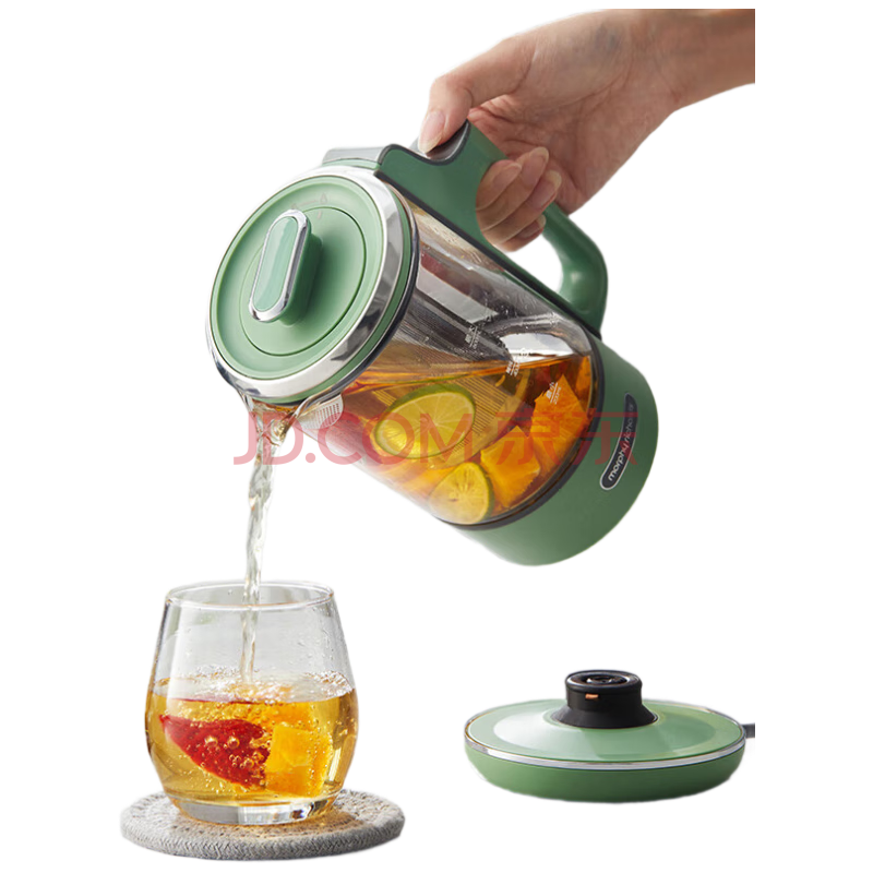 摩飞 养生壶MR6085 多功能煮茶壶分体式热水壶0.6L 绿色