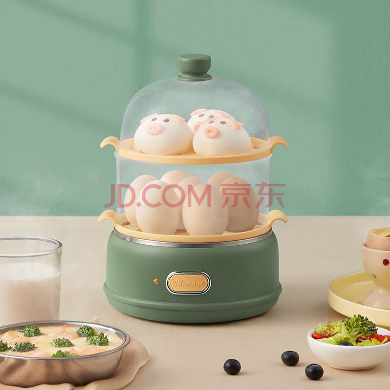 小熊（Bear）煮蛋器自动断电家用多功能双层迷你蒸蛋机早餐神器ZDQ-B14E8