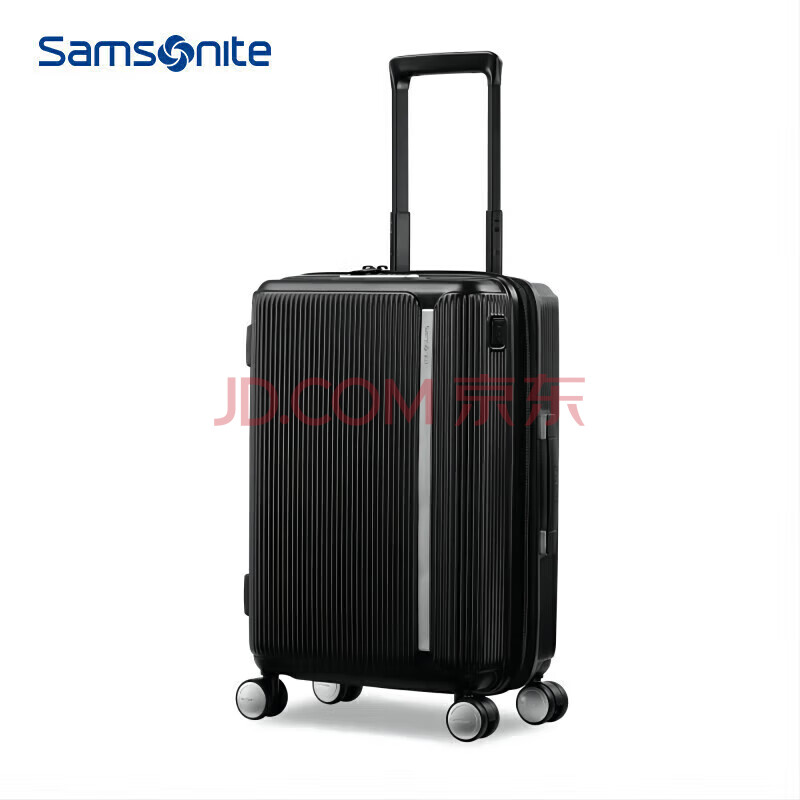 新秀丽（Samsonite）男行李箱时尚条纹旅行箱20英寸商务出差携带拉杆箱 HJ8*39004黑色