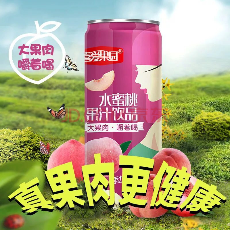 喜爱果园 500ml/罐 果汁礼盒果肉饮料荔枝汁蓝莓水蜜桃整箱 饮品 礼盒
