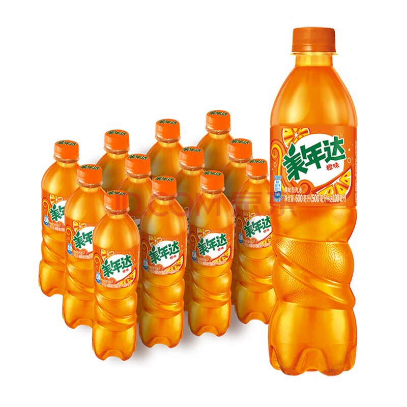 美年达可乐 mirinda 橙味 汽水碳酸饮料 500ml*12瓶 整箱装 新老包装