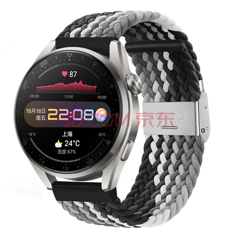 适用华为gt1/gt2表带46mm尼龙卡扣智能watch3/gt2pro ecg/2e手表带夏