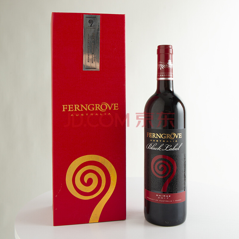 芬格富红酒黑标西拉2017干红葡萄酒纸盒装礼盒 ferngrove shiraz 澳洲