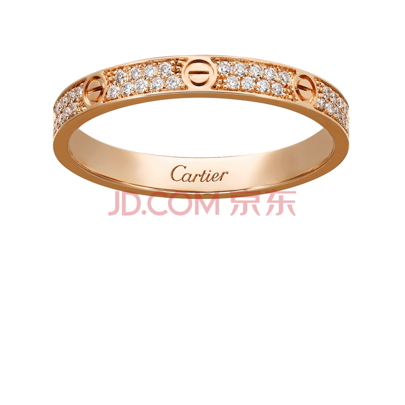 cartier/卡地亚 love 18k金玫瑰金满钻戒指 72颗钻石 小号款b4218100