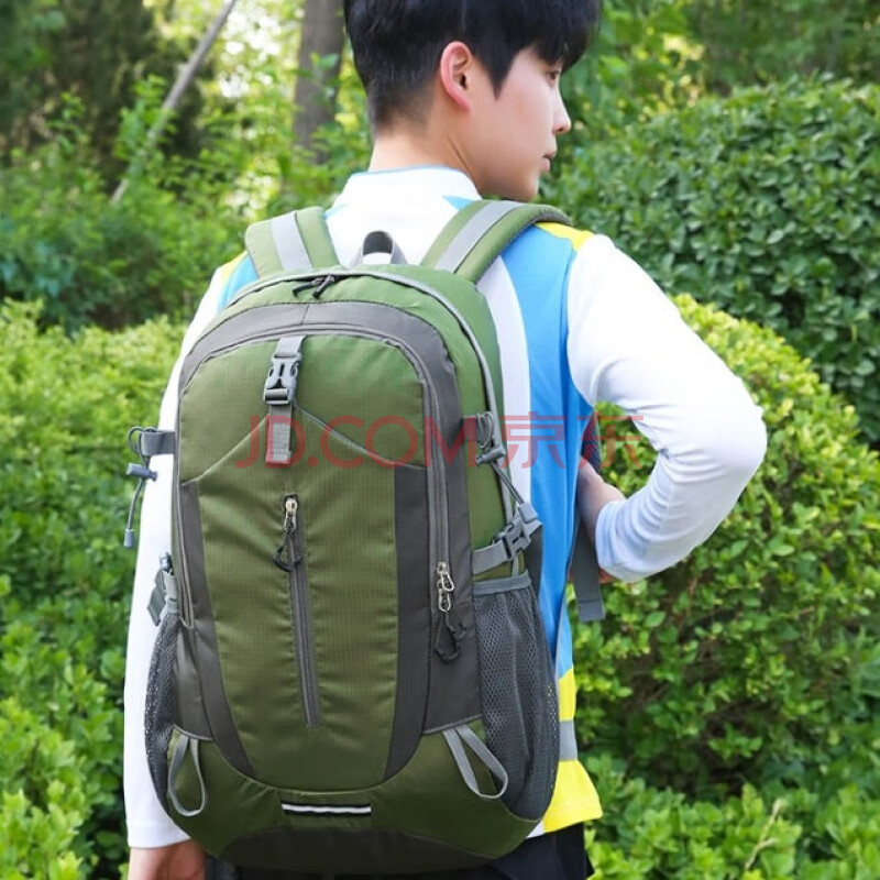 户外尖峰（HUWAIJIANFENG）1347登山包户外防水双肩包牛津布背包大容量男女爬山包骑行 绿色