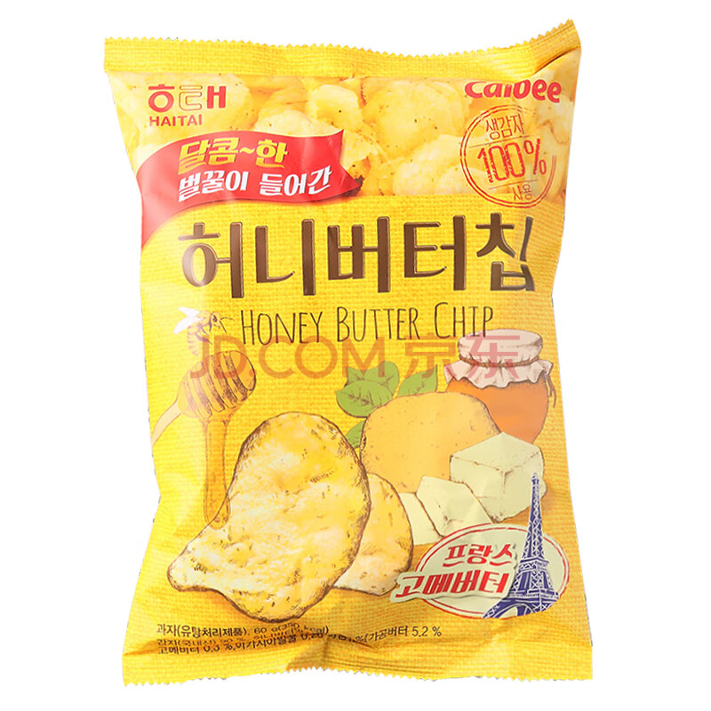 韩国进口 海太蜂蜜黄油薯片网红零食薄脆薯片办公休闲膨化食品60g【1