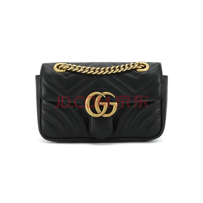 【二手95新】gucci 古驰gg marmont mini黑色牛皮女款