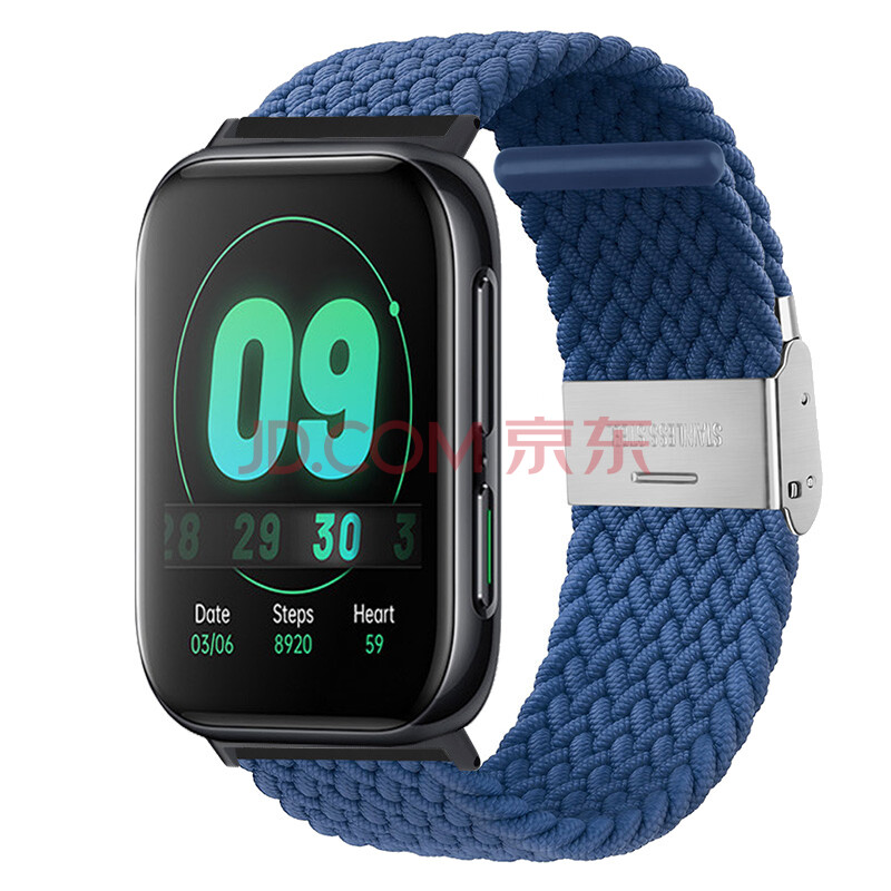 oppowatch46mm参数,oppowatch46mm 冷海蓝 尼龙卡扣 oppo watch 46mm表带