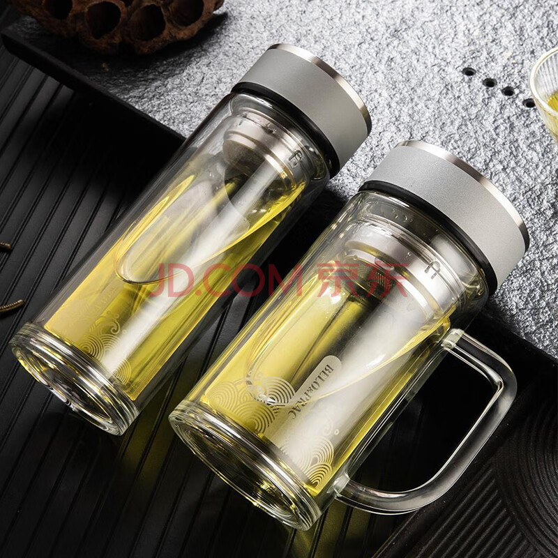 庆好玻璃泡茶杯套装400ml+300ml