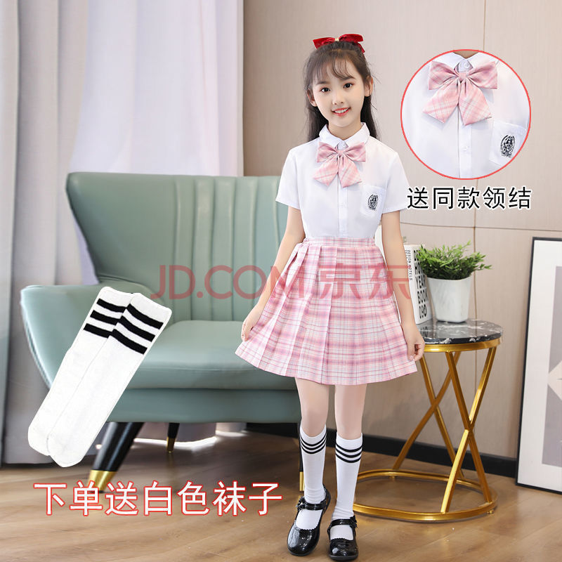 珊诗丽(sexemara)jk制儿童短袖服套装10岁女童学院风校服中童大童小