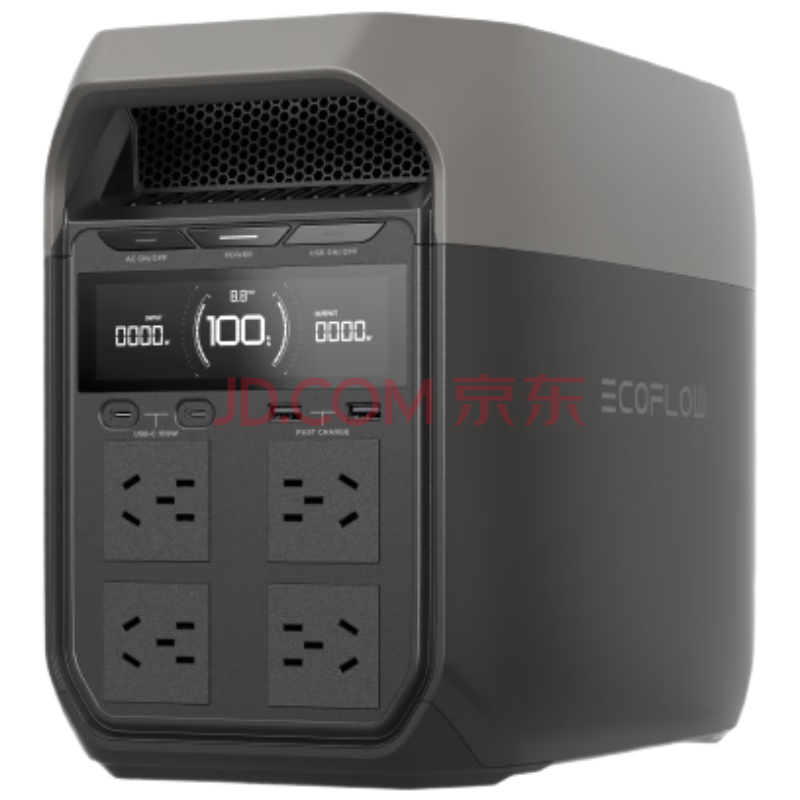 ECOFLOW正浩【新品1度电1800W大功率】德3快充户外移动电源220V大容量便携自驾露营车载应急备用储能电池