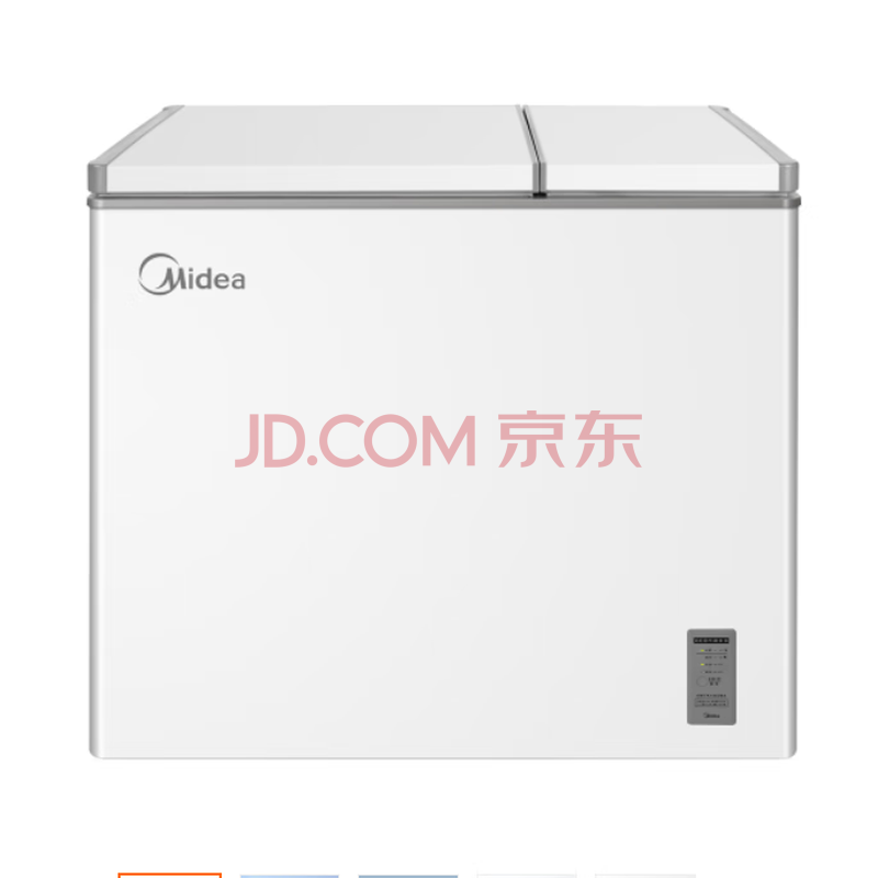 美的 （Midea）210升双温双箱家商两用大冷冻小冷藏顶开门冰柜 小型冰箱节能低音冷柜BCD-210DKEM(E)