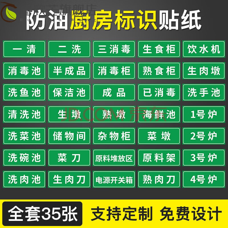 厨房洗碗洗菜消毒清洗池柜标签水池一清二洗三消毒标识牌贴纸后厨餐饮