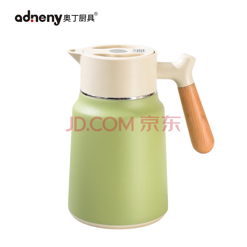 奥丁厨具LOVE相守木柄真空保温壶1.5L 稳固耐用长效锁温 抹茶绿Z-099