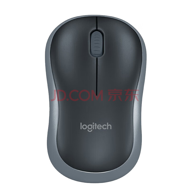 罗技（Logitech）M185鼠标 无线鼠标办公鼠标 对称鼠标 轻音商务便携电脑外设黑色灰边 带无线接收器