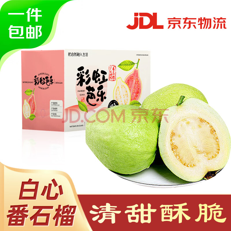 京鲜生生吃脆爽白心芭乐 净重5斤装单果150g+ 番石榴水果 源头直发包邮