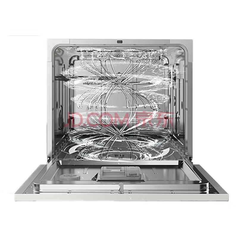 Midea 嵌入式台式家用洗碗机 热风烘干自动油污感应 高温除菌Vie6