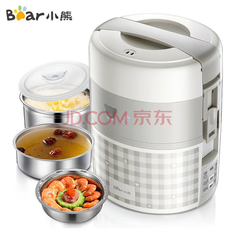 小熊小熊（Bear）电热饭盒 2L双层热饭神器不锈钢内胆上班族保温 自热饭盒加热饭盒DFH-A20D1