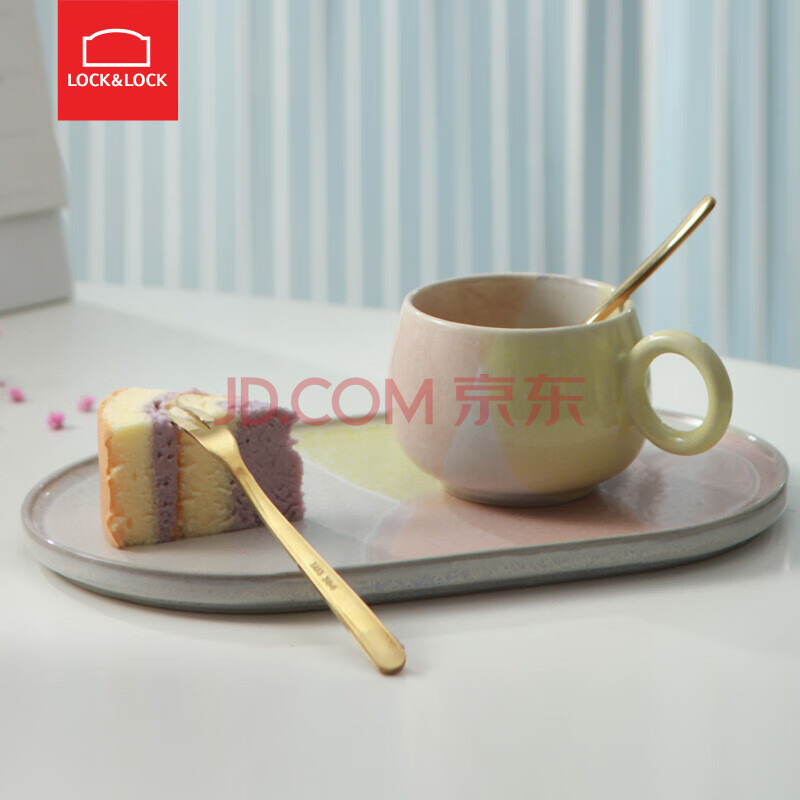 乐扣乐扣（LOCK&LOCK）咖啡杯带托盘盒装创意咖啡杯带四件套下午茶套装乘云 YSH140001