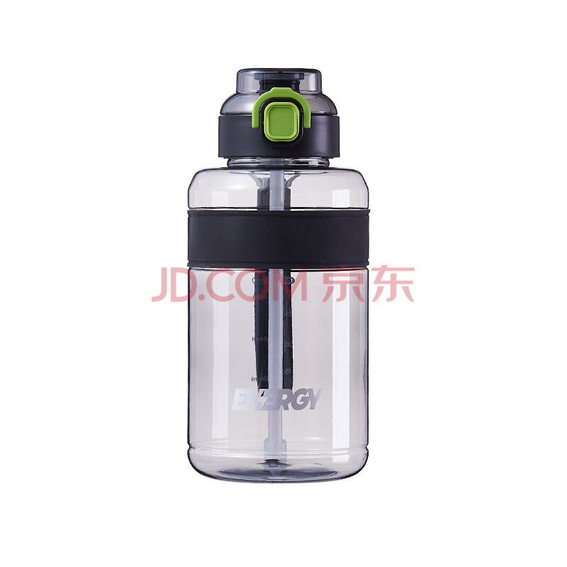 富兴大容量水杯塑料杯通用运动水壶便携水瓶简约（爵士黑 1500ml）