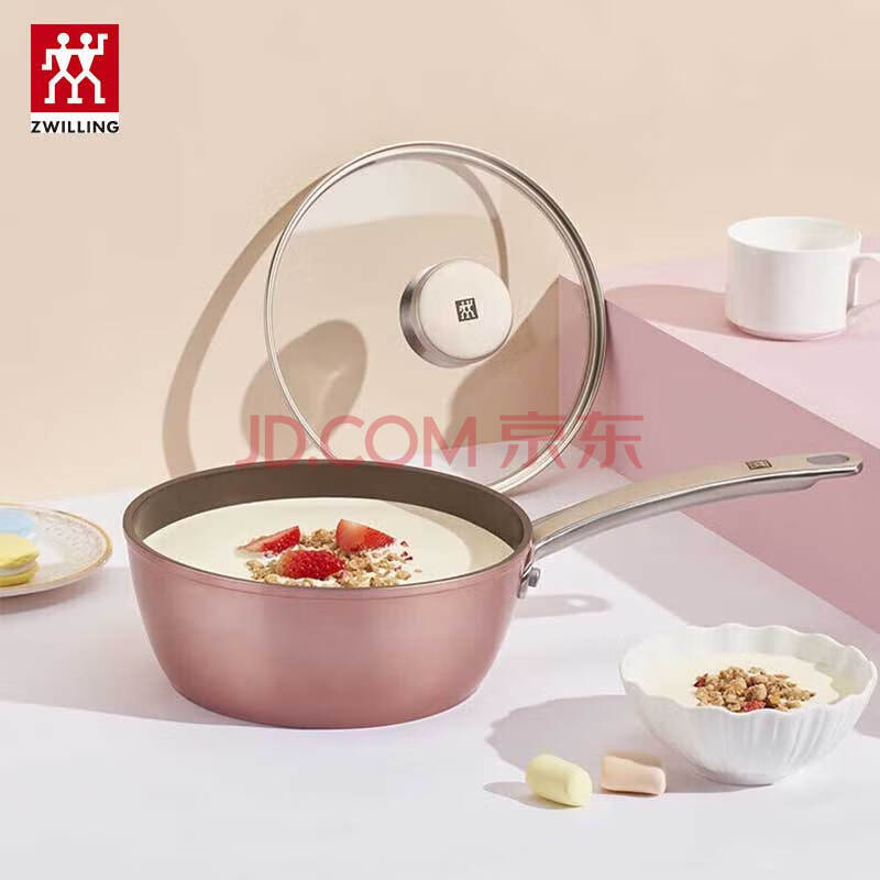 双立人（ZWILLING） 不粘平底奶锅 ZWILLING Enjoy 20cm不粘奶锅（粉色）ZW-EY101