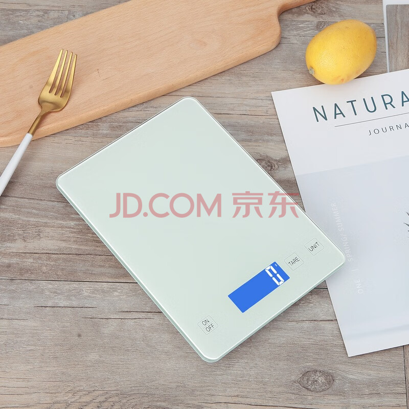 帝衡（DIHENG）钢化玻璃厨房秤 重食物秤烘焙家用称英文白色充电版10kg/1g