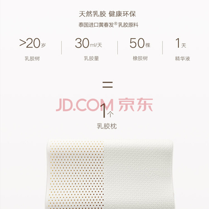 DAPU大朴（DAPU）致美A类枕头 静眠泰国天然乳胶枕 物理发泡 波浪款