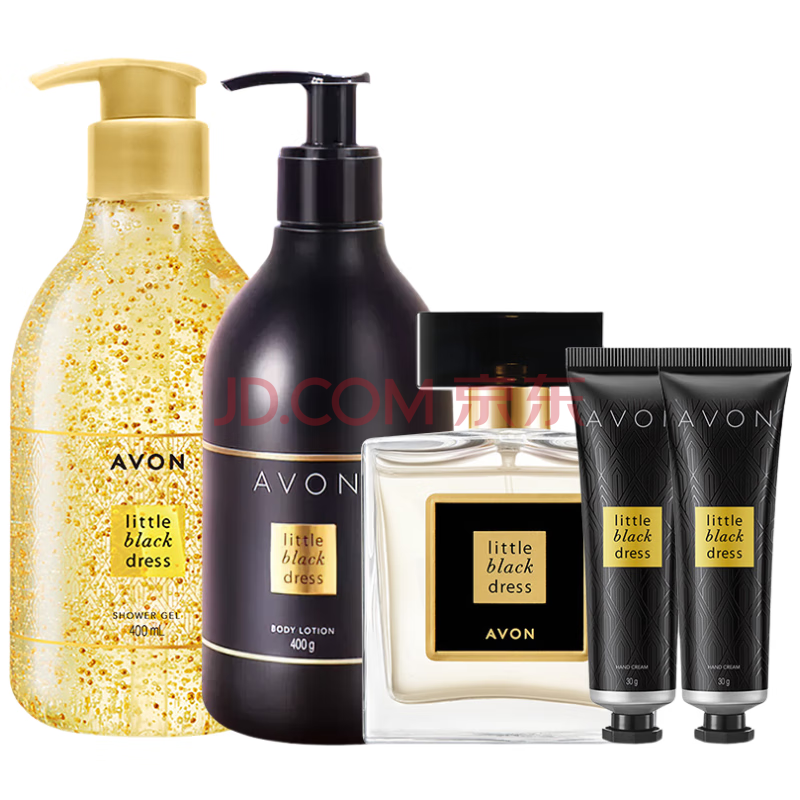 雅芳AVON 小黑裙香水50ml+沐浴露400ml+香体乳400g+手霜30g*2礼盒新年