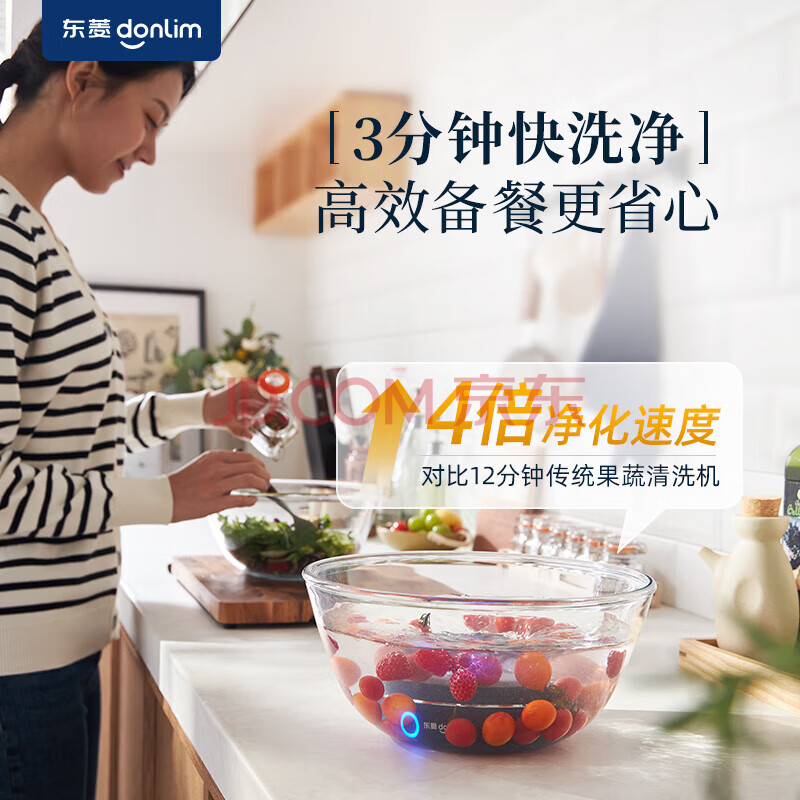 东菱（Donlin）转转果蔬清洗机 家用食材净化洗菜除菌神器去除农残无线便携 DL-1326钛金灰