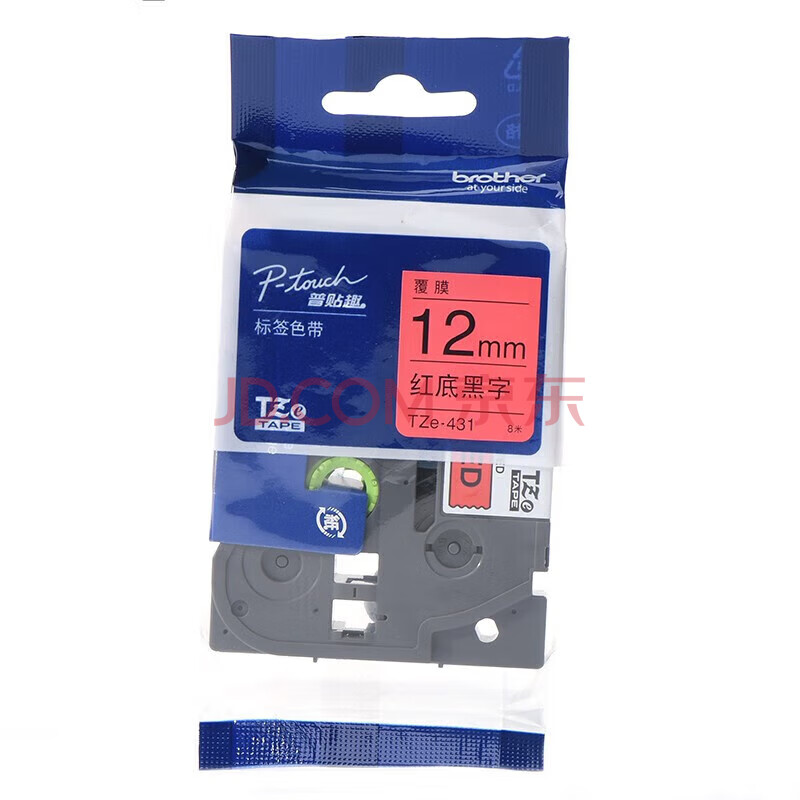 brother兄弟原装标签带TZE-431  红底黑字 12MM   PT-P700