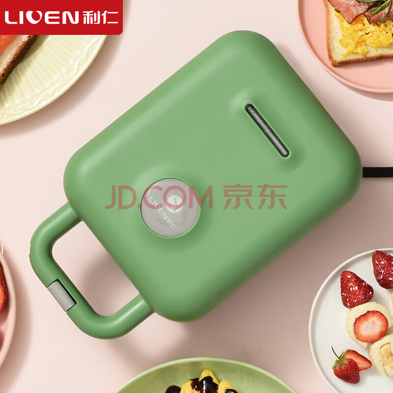 利仁（Liven） 电饼铛 三明治机早餐机多功能双面加热可拆洗 小型轻食机 C-2Q