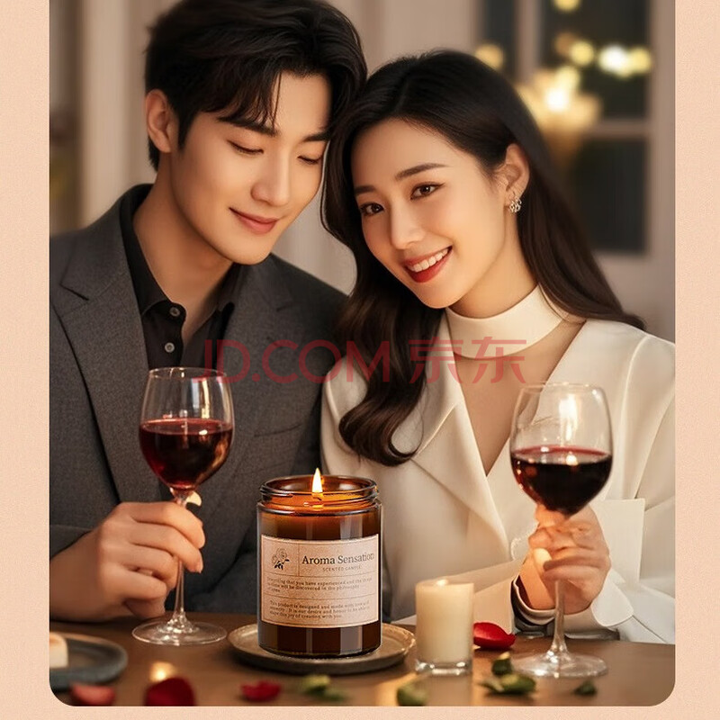 Flower of story薰蜡烛助眠小众高级香氛礼盒持久玻璃杯无烟香薰英国梨女神节礼物