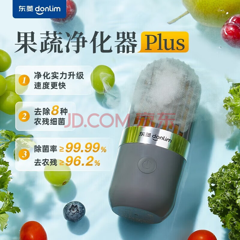 东菱（Donlim） 胶囊果蔬清洗机洗菜机蔬菜水果食材净化器 去农残除菌神器 DL-1212 钛金灰