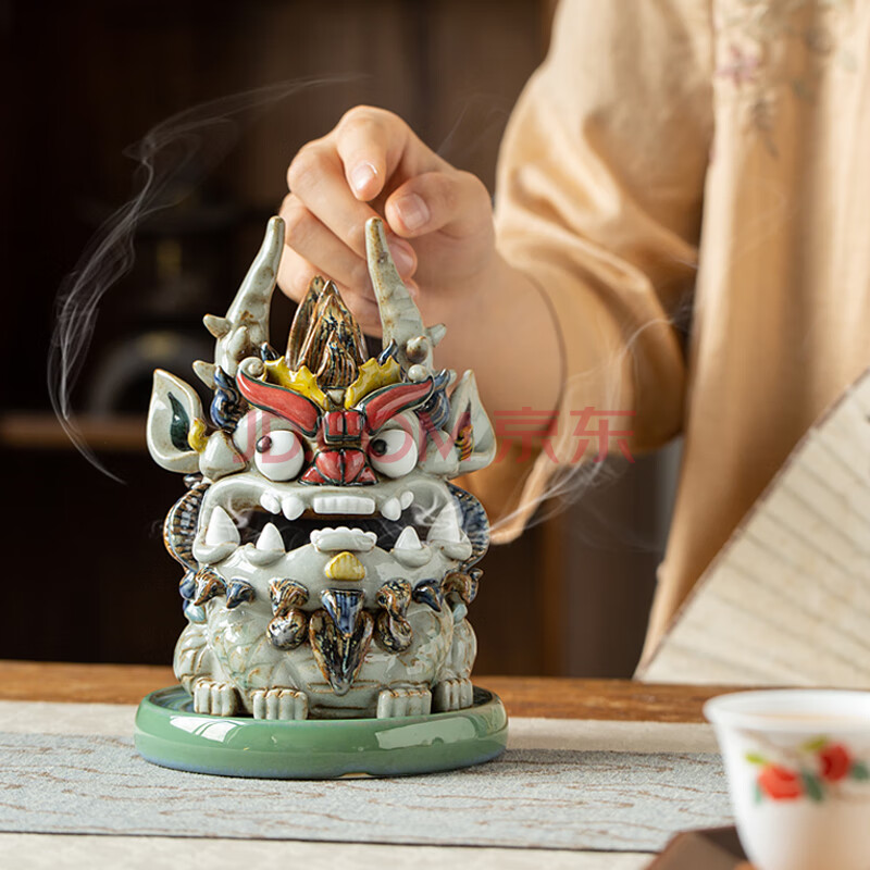 景禧造 东方龙塔香香炉  摆件