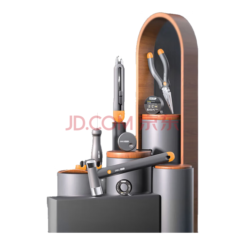 得力（deli）home系列家用手动工具箱套装8件套美工刀卷尺螺丝批组套 HT0008