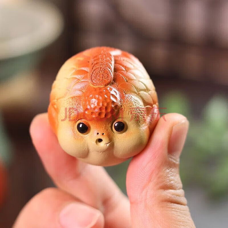 毓枫紫砂茶宠摆件可泡养茶玩吐泡泡鱼小福鱼茶宠小号款