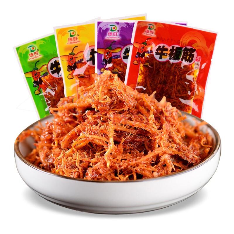 傣旺 牛板筋散装1000g 泡椒麻辣味 儿时牛板筋 小包装辣条 零食大礼包
