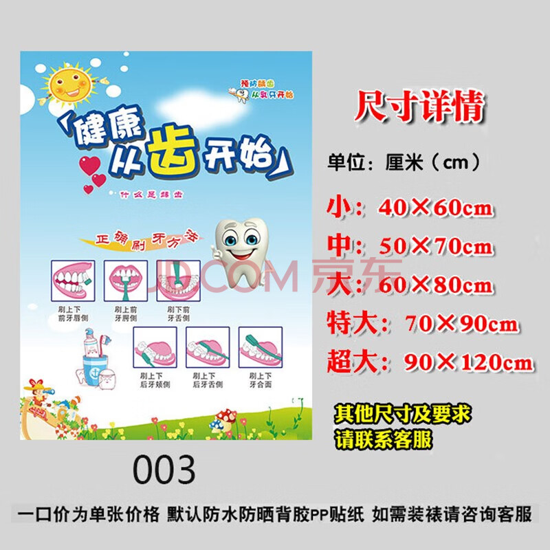 帕加马 诊所医院幼儿园刷牙步骤图示意图 正确刷牙法贴纸 爱护牙齿
